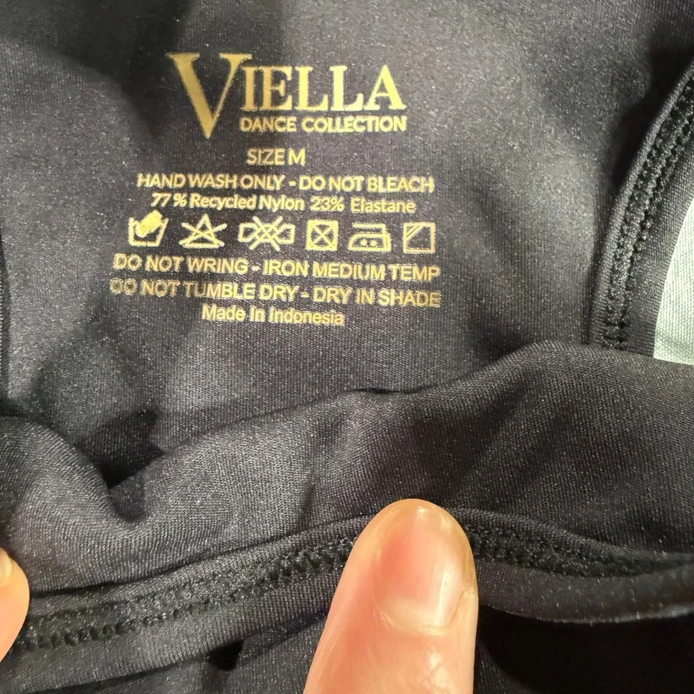 Viella Dance Collection Kids‎ Black High Neck Racerback Cropped Tank Top Size M